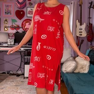 Vintage Y2K red and white sun dress